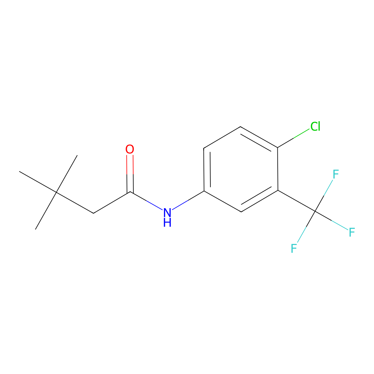 N-[4-chloro-3-(trifluoromethyl)phenyl]-3,3-dimethylbutanamide molecular structure, CAS 434306-62-4