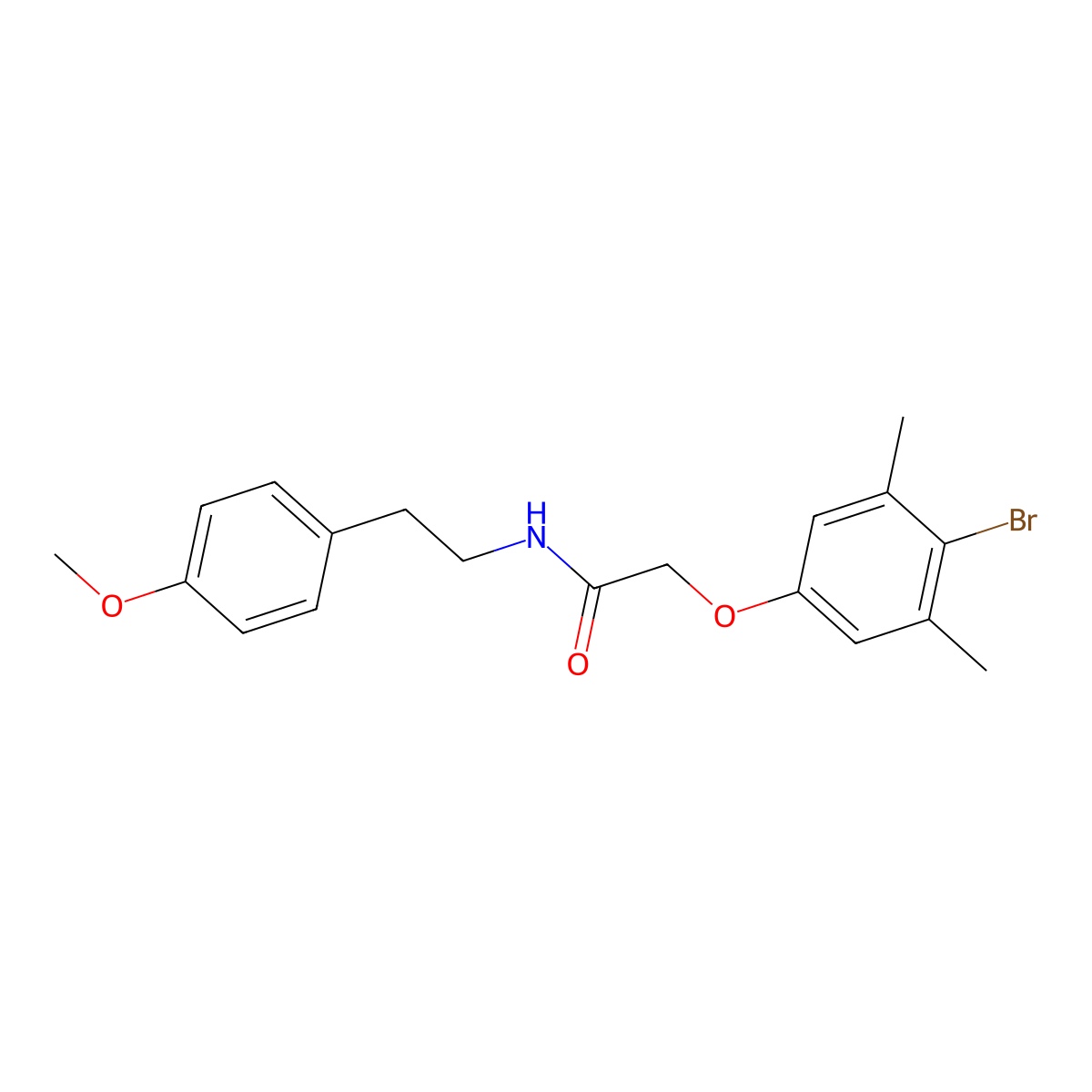 2-(4-bromo-3,5-dimethylphenoxy)-N-[2-(4-methoxyphenyl)ethyl]acetamide molecular structure, CAS 434306-72-6
