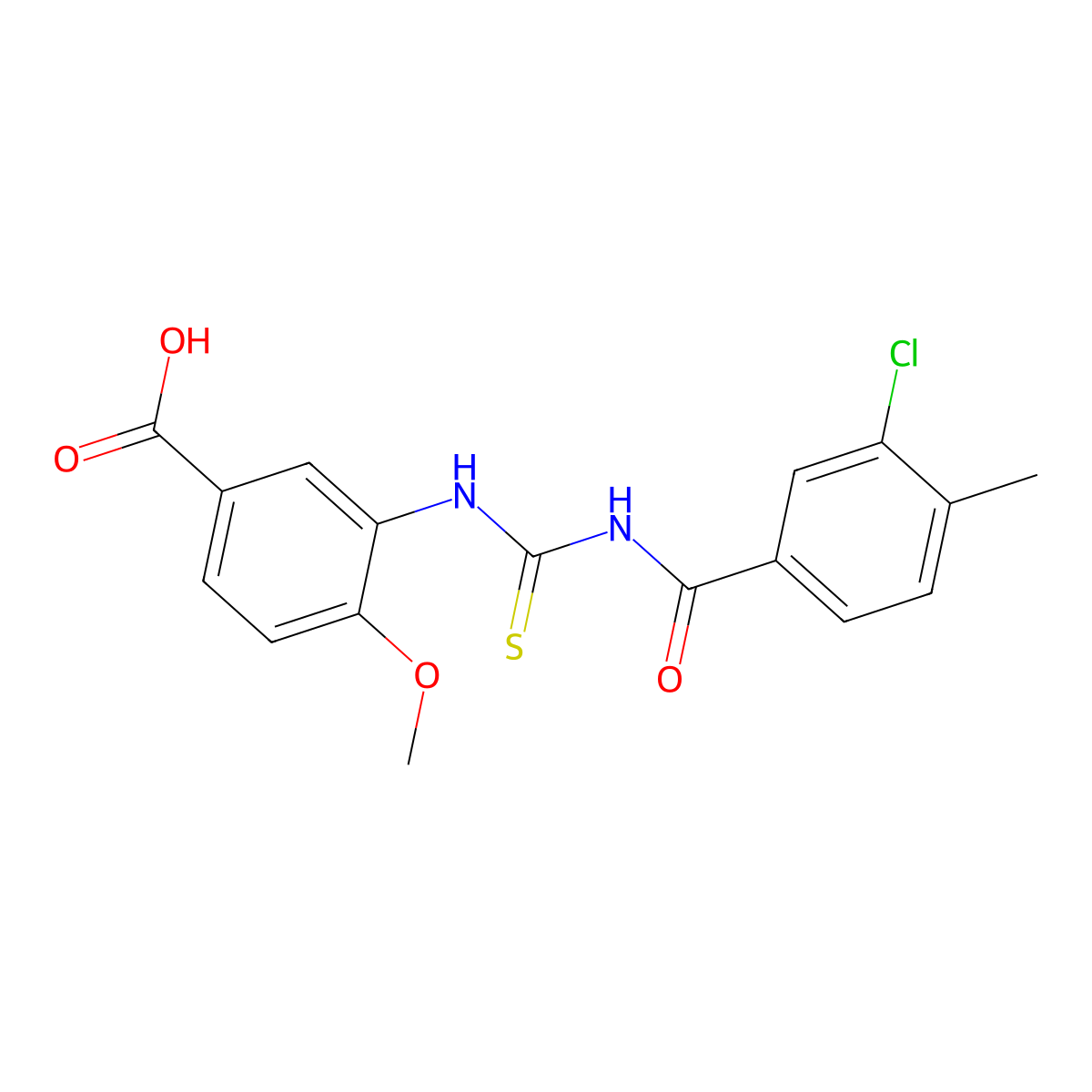 3-({[(3-Chloro-4-methylphenyl)carbonyl]carbamothioyl}amino)-4-methoxybenzoic acid molecular structure, CAS 434307-51-4