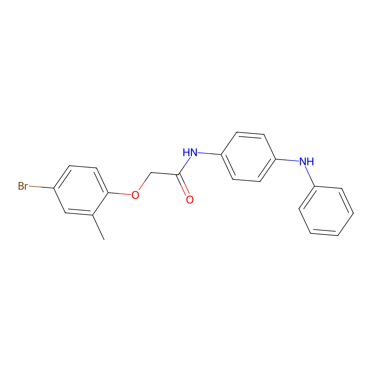 N-(4-anilinophenyl)-2-(4-bromo-2-methylphenoxy)acetamide molecular structure, CAS 434307-55-8