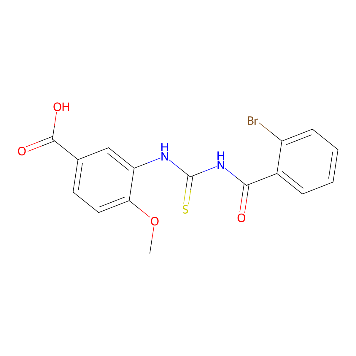 3-({[(2-Bromophenyl)carbonyl]carbamothioyl}amino)-4-methoxybenzoic acid molecular structure, CAS 434307-66-1