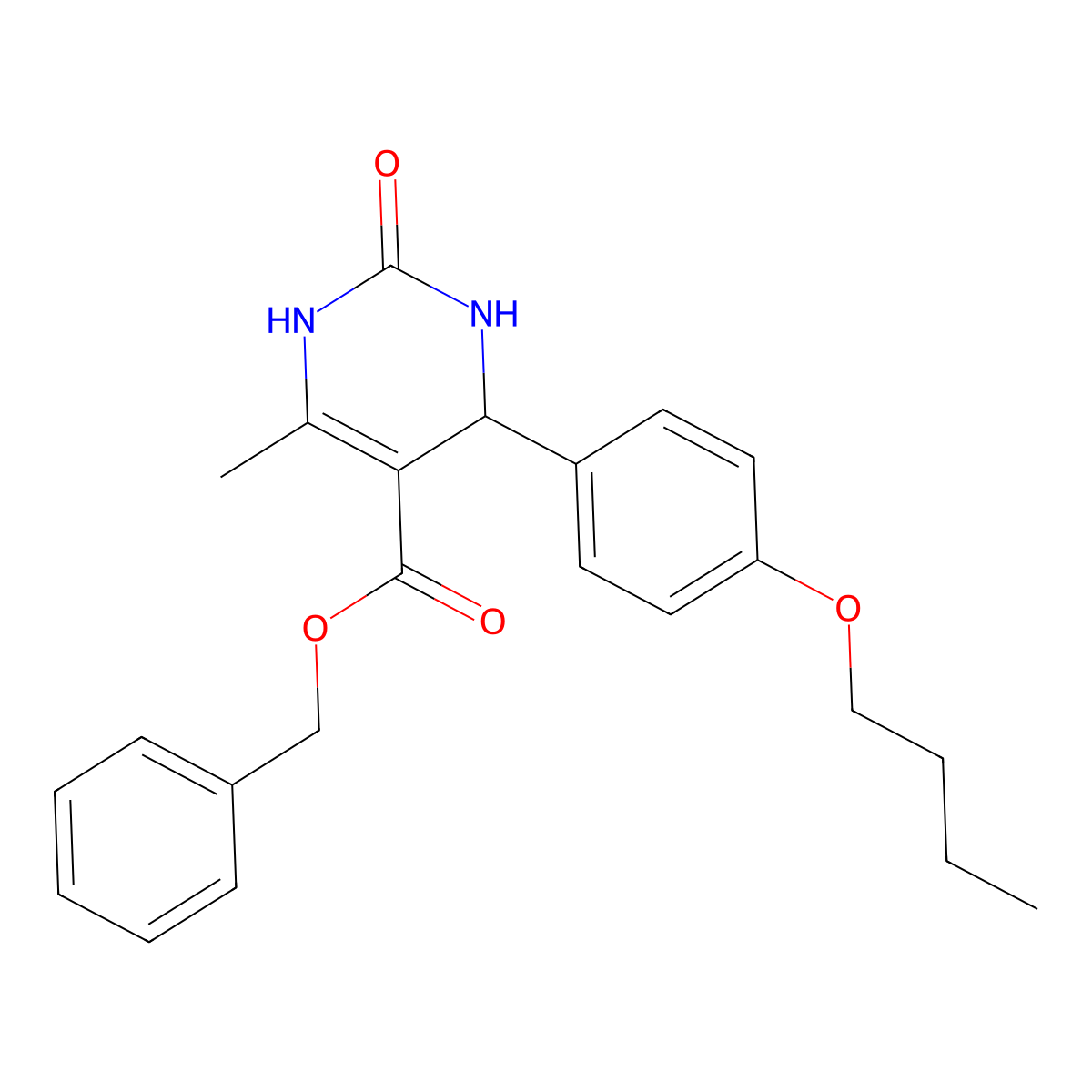 Benzyl 4-(4-butoxyphenyl)-6-methyl-2-oxo-1,2,3,4-tetrahydropyrimidine-5-carboxylate molecular structure, CAS 434307-69-4