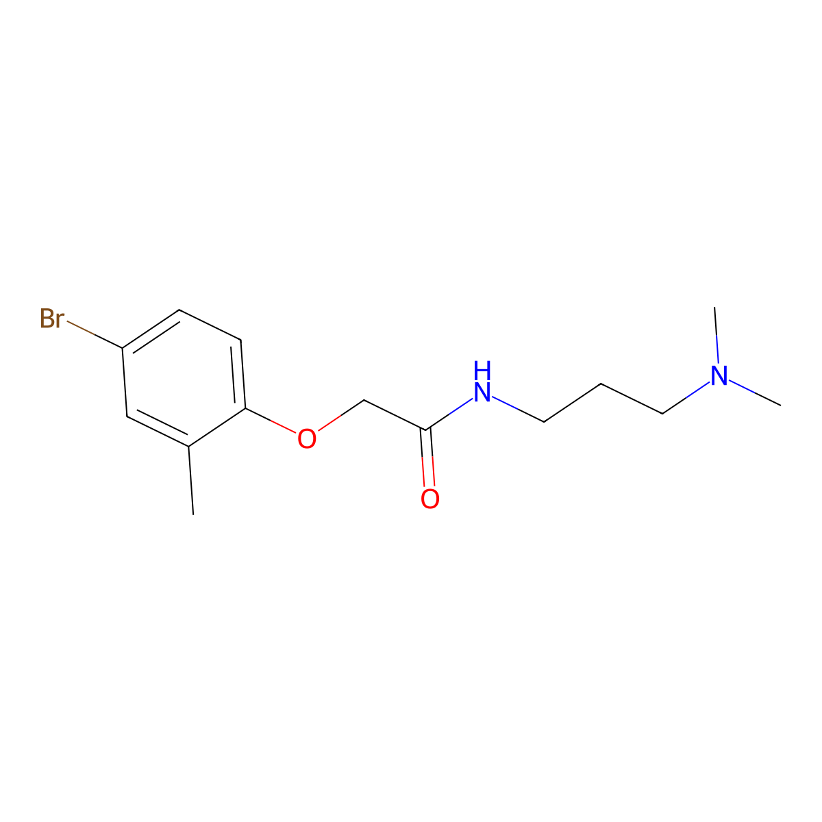 2-(4-bromo-2-methylphenoxy)-N-[3-(dimethylamino)propyl]acetamide molecular structure, CAS 434307-70-7