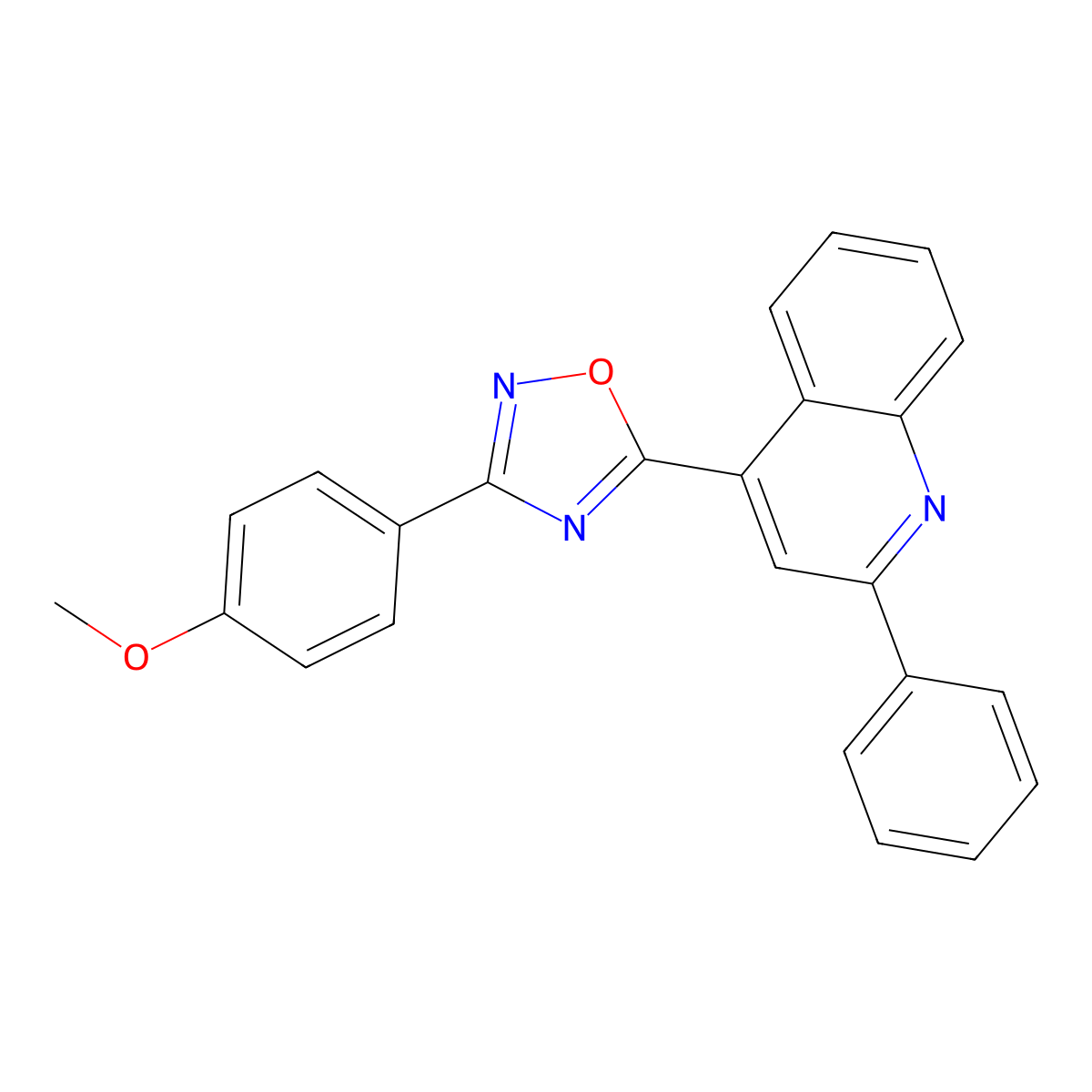 3-(4-Methoxyphenyl)-5-(2-phenylquinolin-4-yl)-1,2,4-oxadiazole molecular structure, CAS 434307-78-5