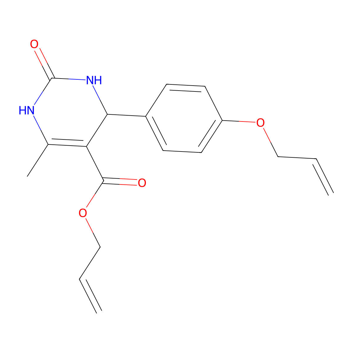 Allyl 4-[4-(allyloxy)phenyl]-6-methyl-2-oxo-1,2,3,4-tetrahydro-5-pyrimidinecarboxylate molecular structure, CAS 434308-45-9