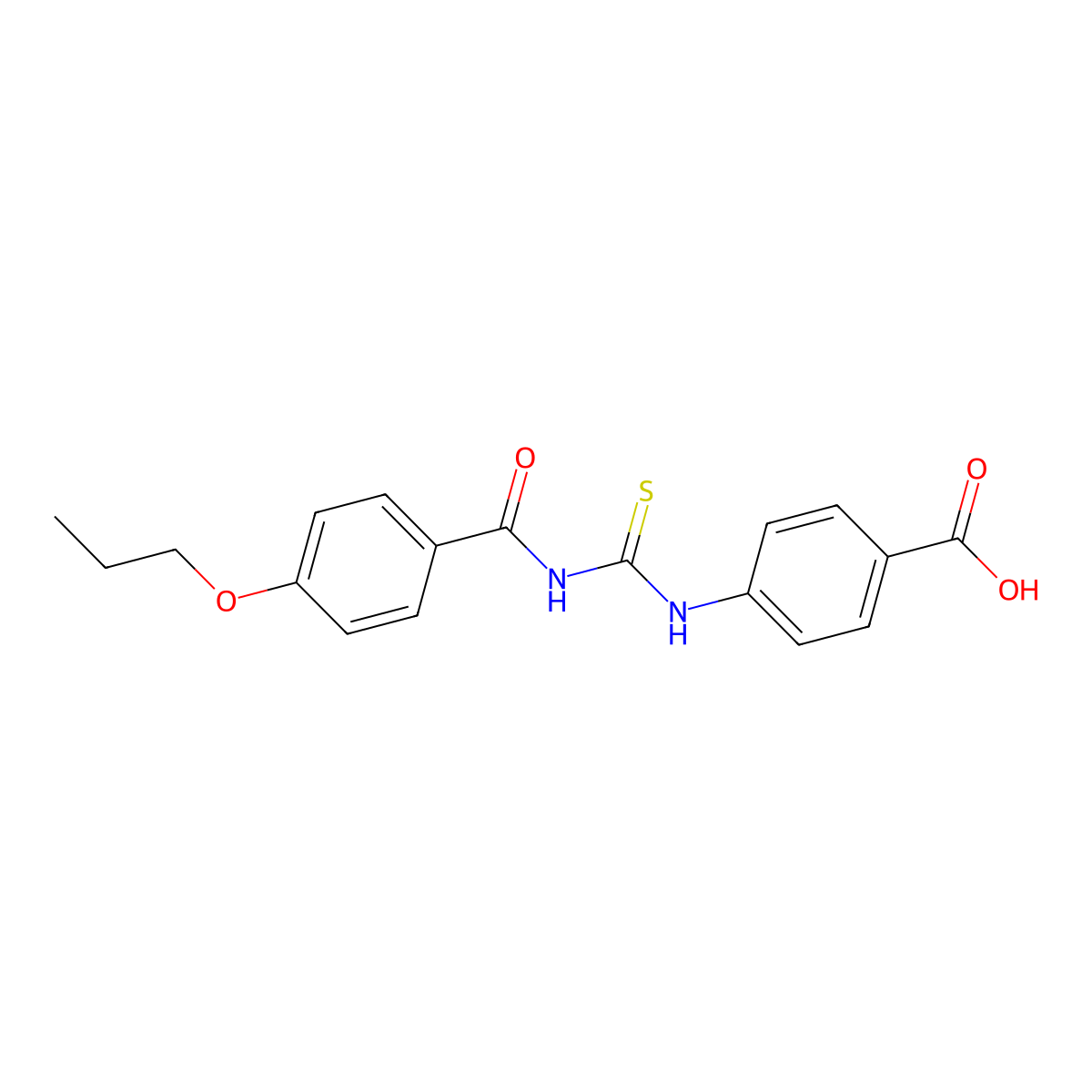 4-[(4-Propoxybenzoyl)carbamothioylamino]benzoic acid molecular structure, CAS 434308-61-9