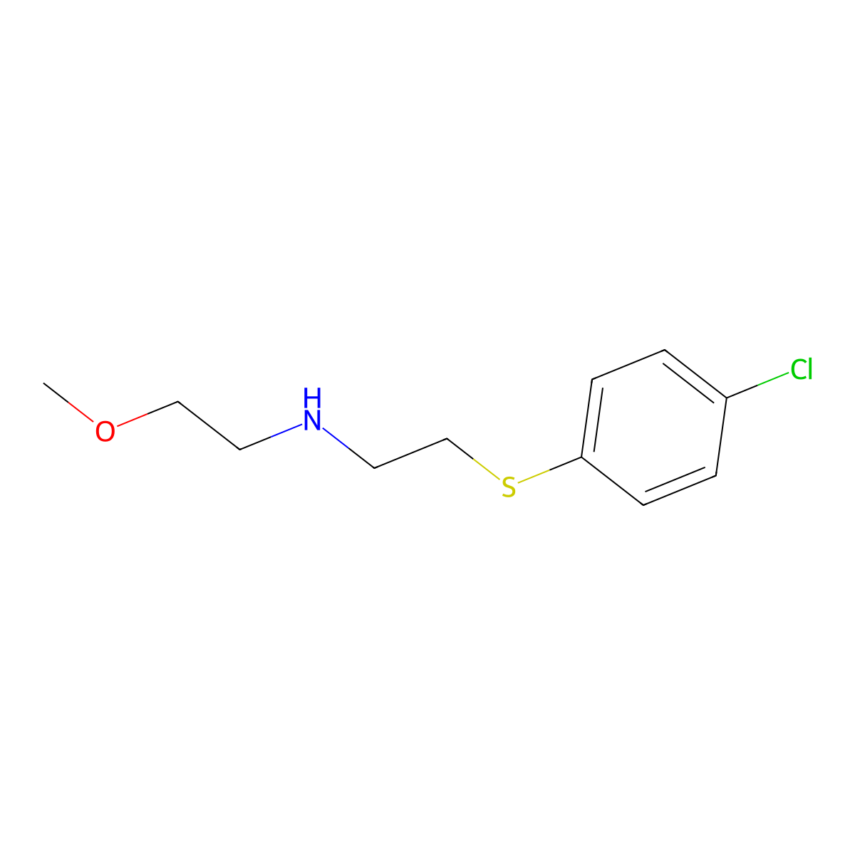 2-[(4-Chlorophenyl)thio]-N-(2-methoxyethyl)ethanamine molecular structure, CAS 434309-05-4