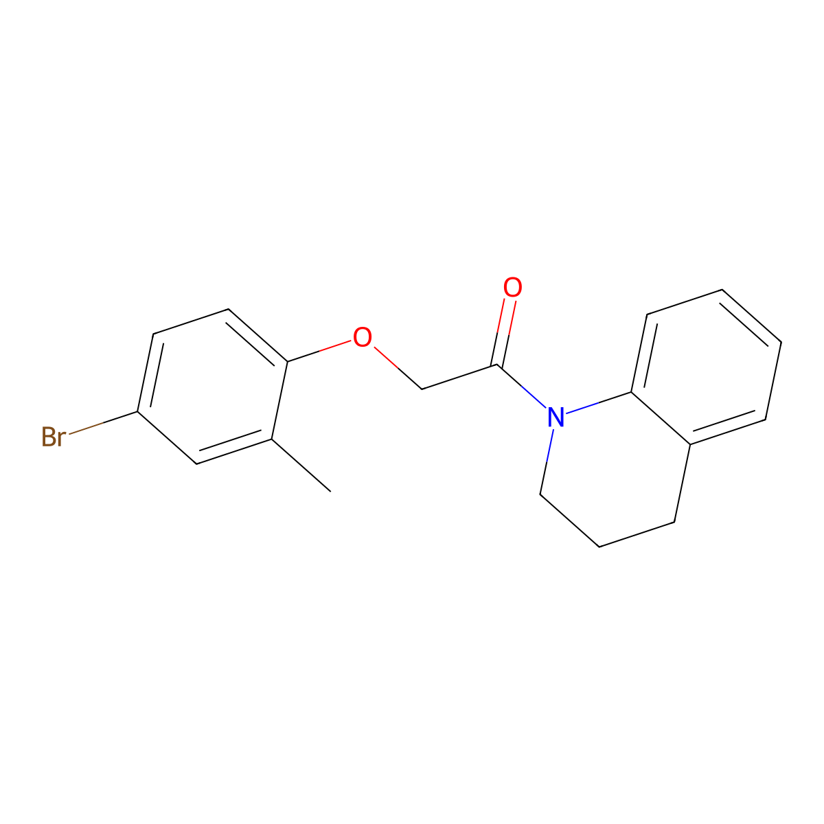 1-[(4-Bromo-2-methylphenoxy)acetyl]-1,2,3,4-tetrahydroquinoline molecular structure, CAS 434309-33-8
