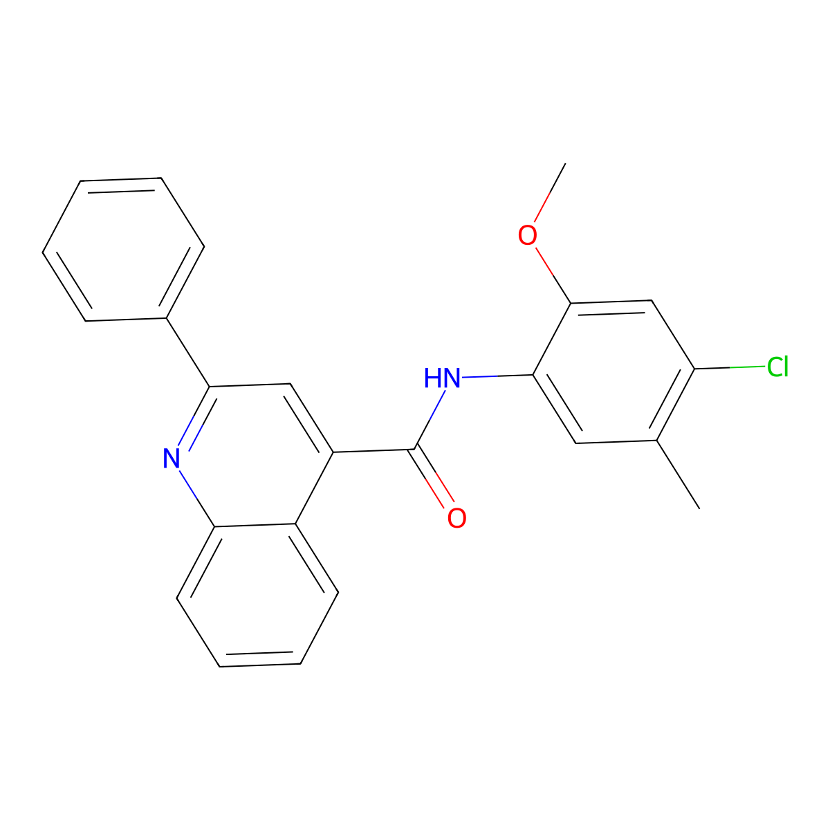 N-(4-chloro-2-methoxy-5-methylphenyl)-2-phenylquinoline-4-carboxamide molecular structure, CAS 434309-34-9