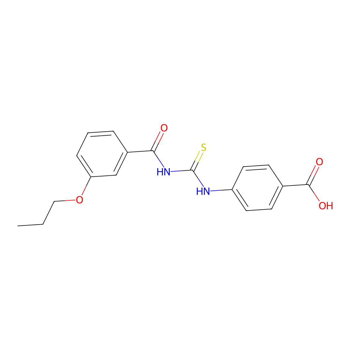 4-({[(3-Propoxyphenyl)carbonyl]carbamothioyl}amino)benzoic acid molecular structure, CAS 434309-44-1