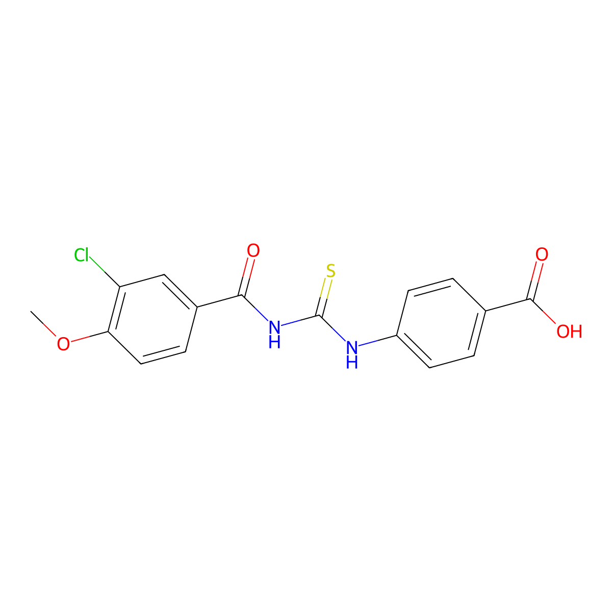 4-({[(3-Chloro-4-methoxyphenyl)carbonyl]carbamothioyl}amino)benzoic acid molecular structure, CAS 434309-56-5