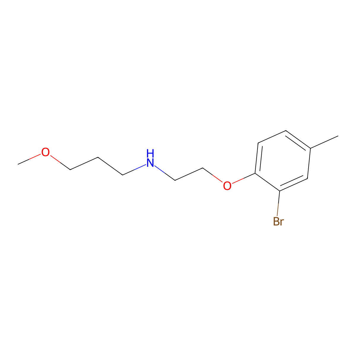 N-[2-(2-bromo-4-methylphenoxy)ethyl]-3-methoxypropan-1-amine molecular structure, CAS 434309-60-1