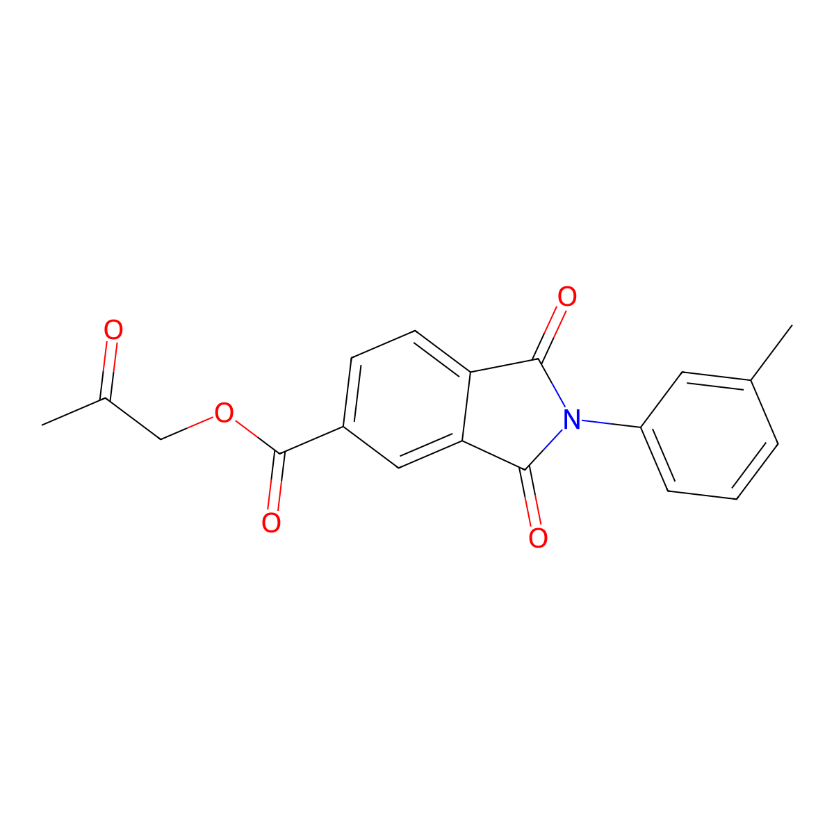 2-Oxopropyl 2-(3-methylphenyl)-1,3-dioxo-5-isoindolinecarboxylate molecular structure, CAS 434309-73-6