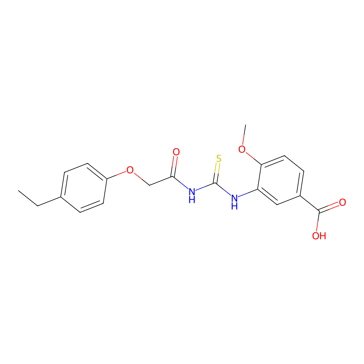 3-({[(4-Ethylphenoxy)acetyl]carbamothioyl}amino)-4-methoxybenzoic acid molecular structure, CAS 434310-08-4