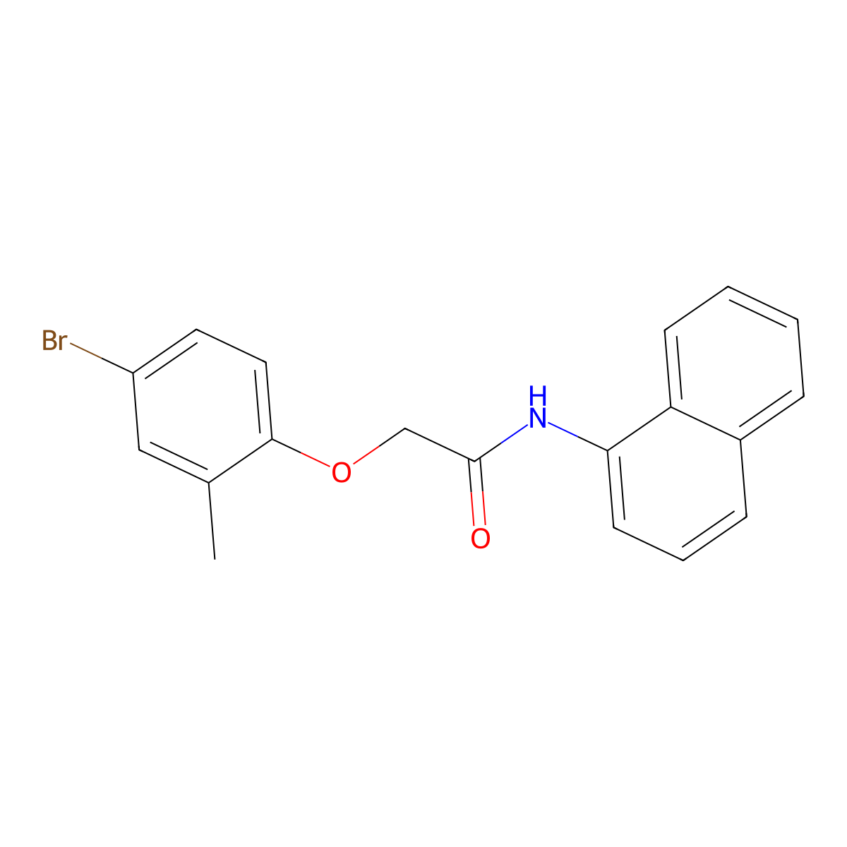 2-(4-bromo-2-methylphenoxy)-N-(naphthalen-1-yl)acetamide molecular structure, CAS 434310-11-9