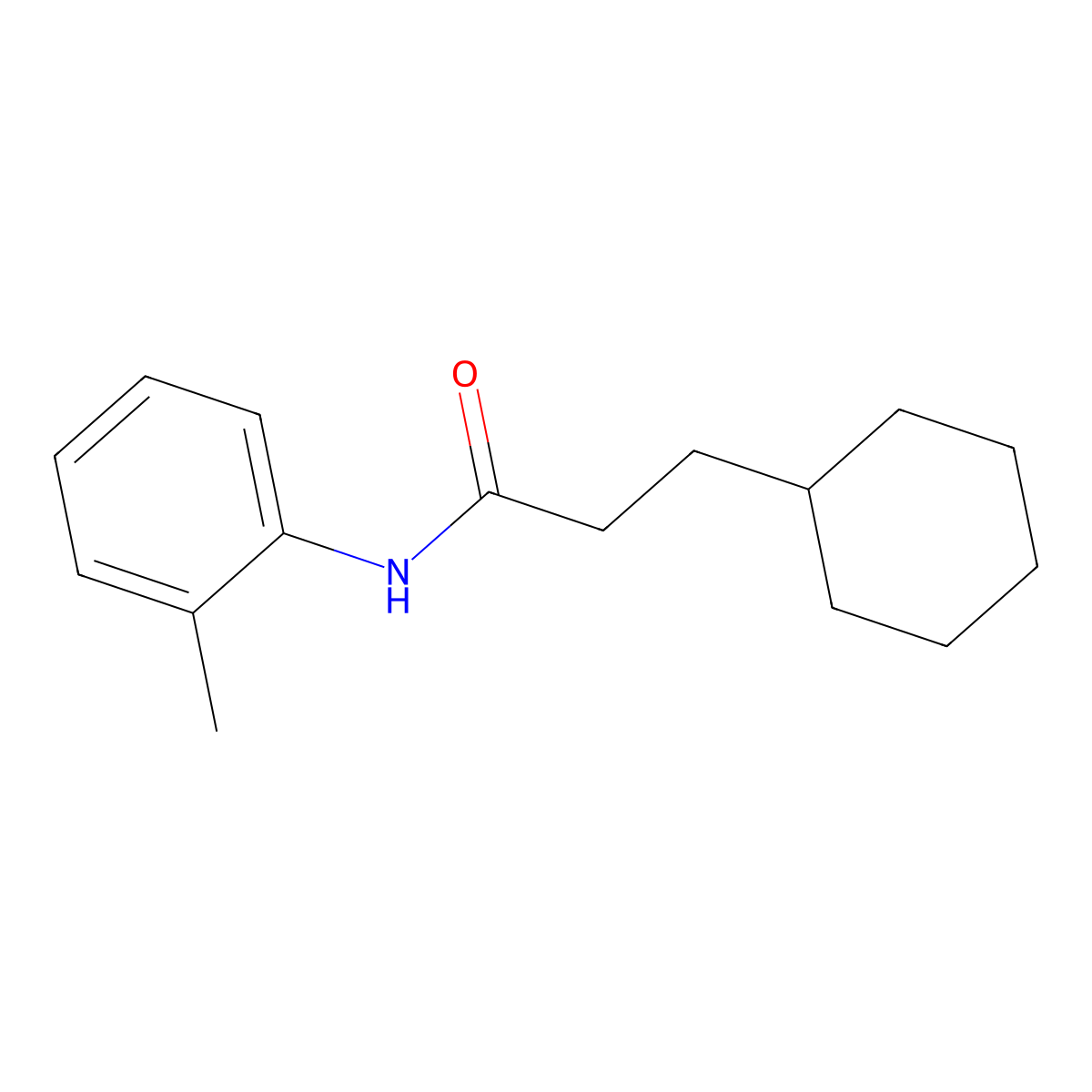 3-cyclohexyl-N-(2-methylphenyl)propanamide molecular structure, CAS 434310-20-0
