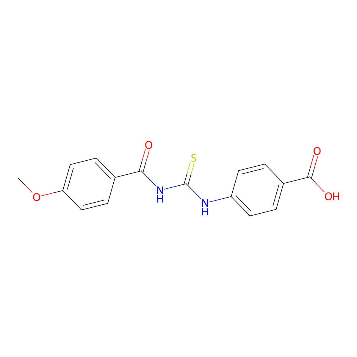 4-({[(4-Methoxyphenyl)carbonyl]carbamothioyl}amino)benzoic acid molecular structure, CAS 434310-26-6