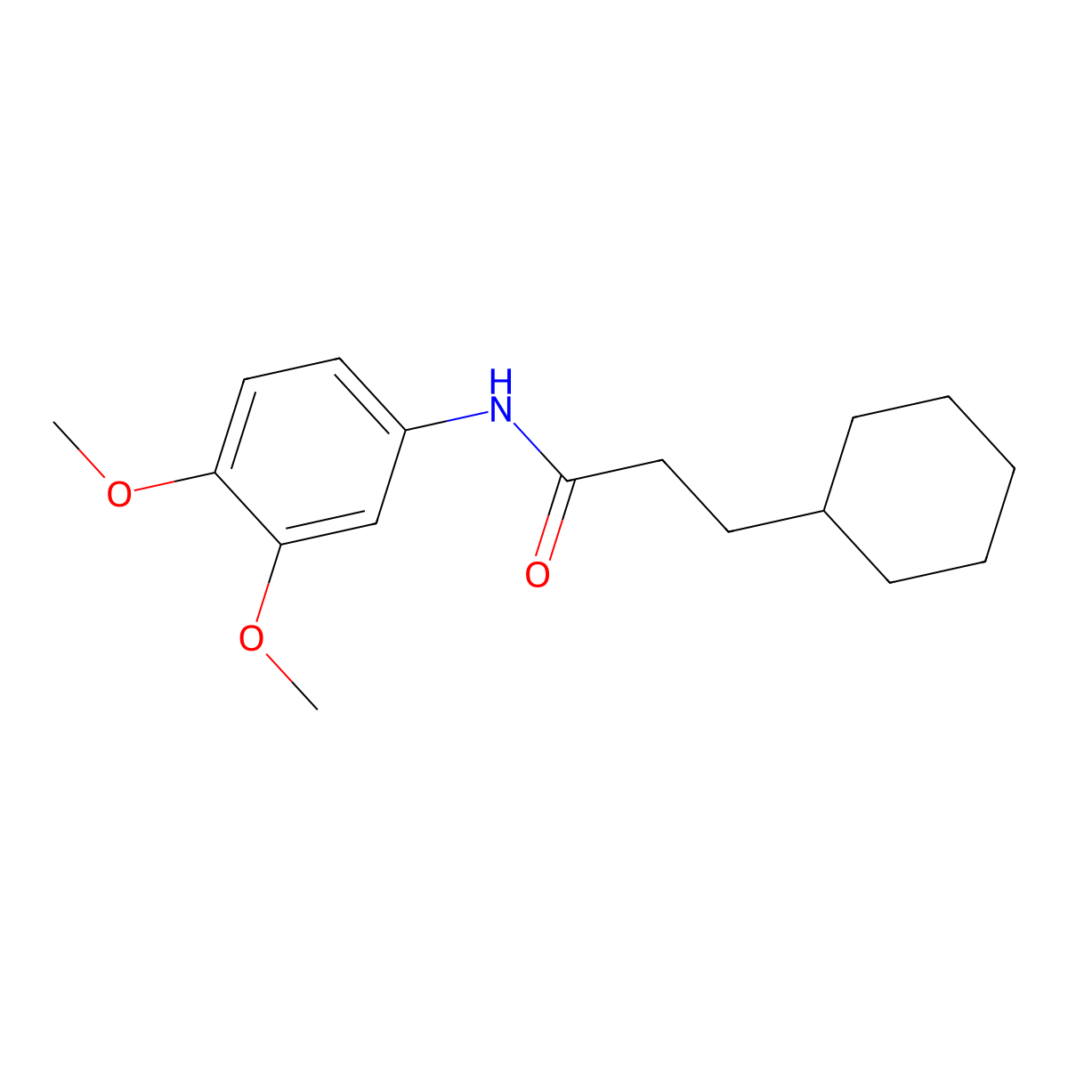3-cyclohexyl-N-(3,4-dimethoxyphenyl)propanamide molecular structure, CAS 434310-54-0