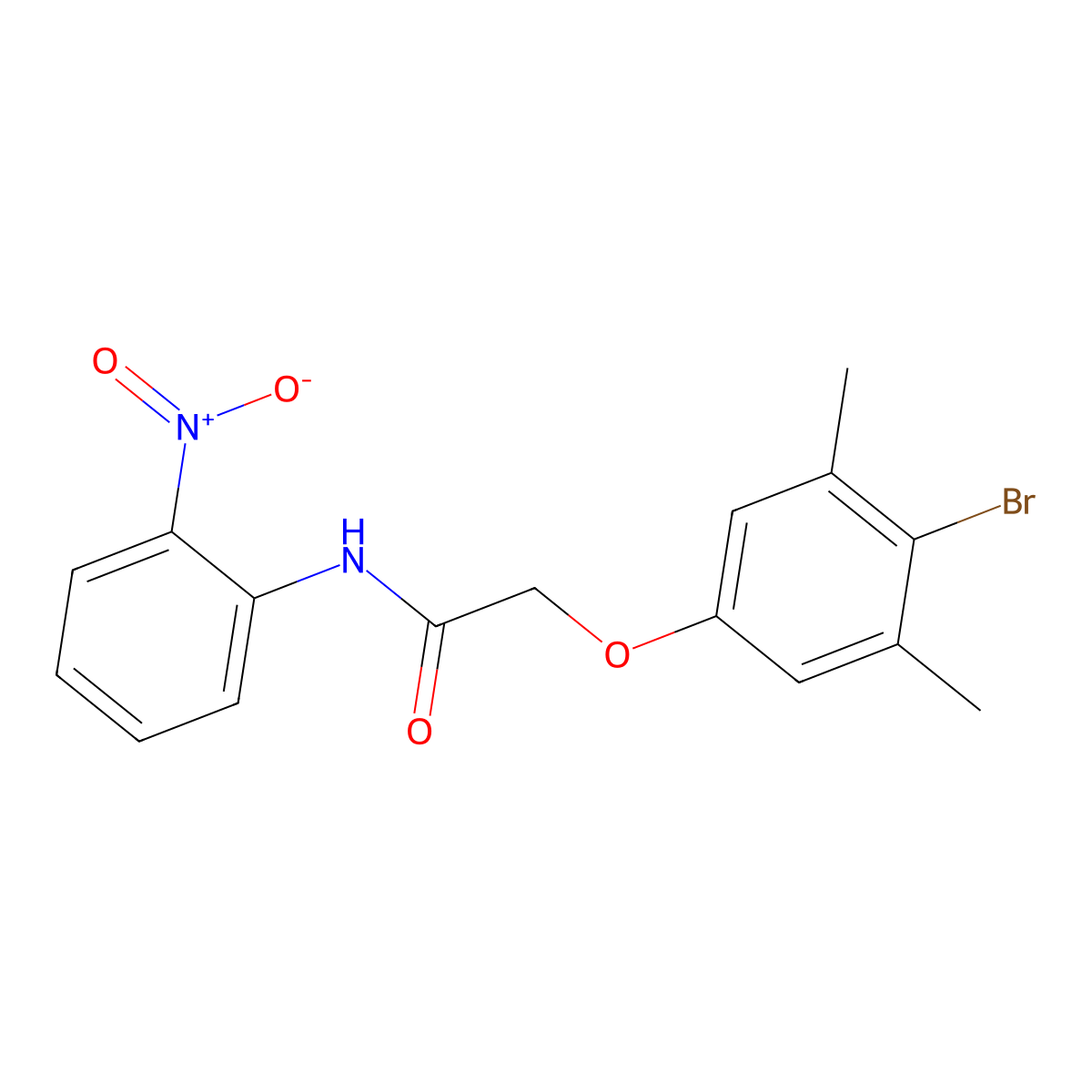 2-(4-bromo-3,5-dimethylphenoxy)-N-(2-nitrophenyl)acetamide molecular structure, CAS 434311-03-2