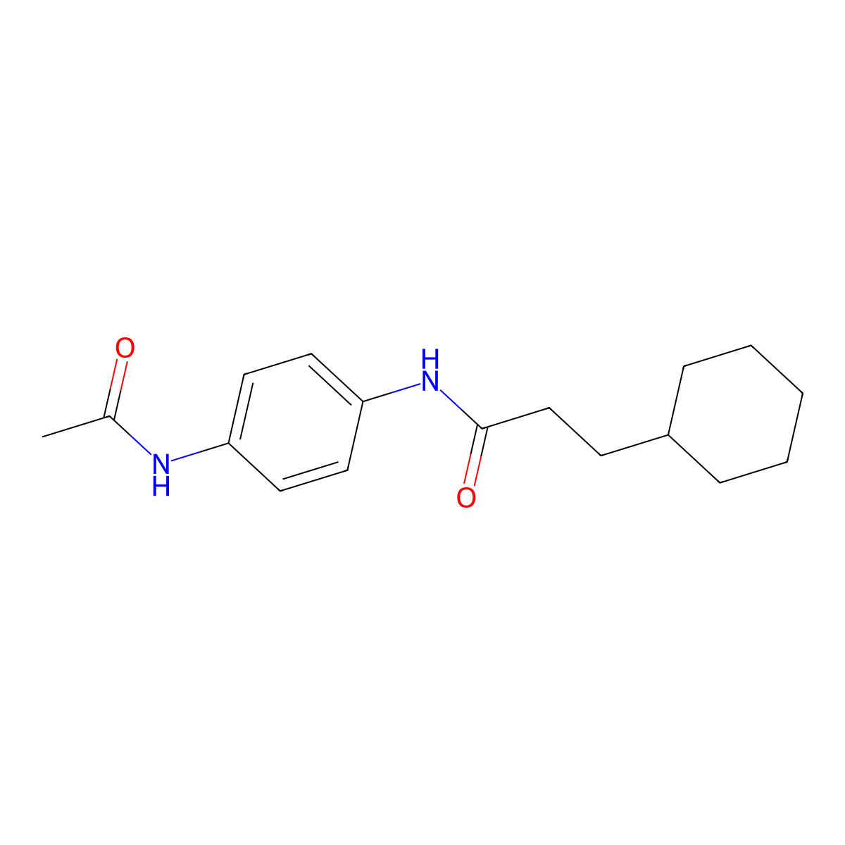 N-(4-acetamidophenyl)-3-cyclohexylpropanamide molecular structure, CAS 434311-37-2