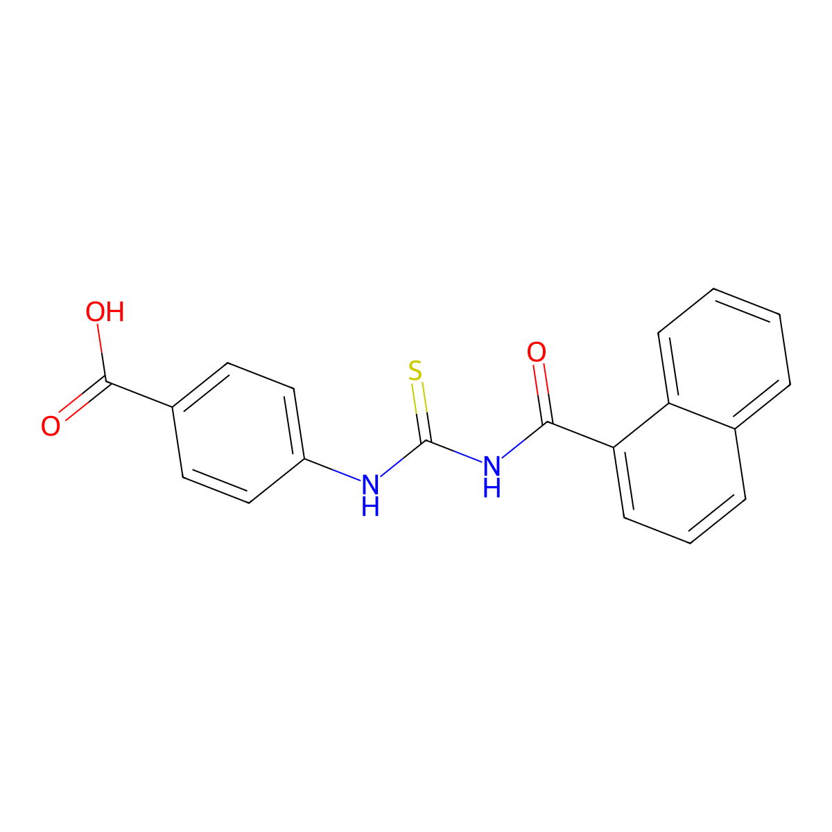 4-{[(Naphthalen-1-ylcarbonyl)carbamothioyl]amino}benzoic acid molecular structure, CAS 434311-92-9