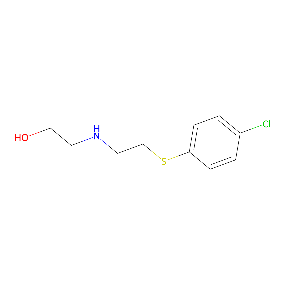2-[2-(4-Chlorophenyl)sulfanylethylamino]ethanol molecular structure, CAS 434312-01-3