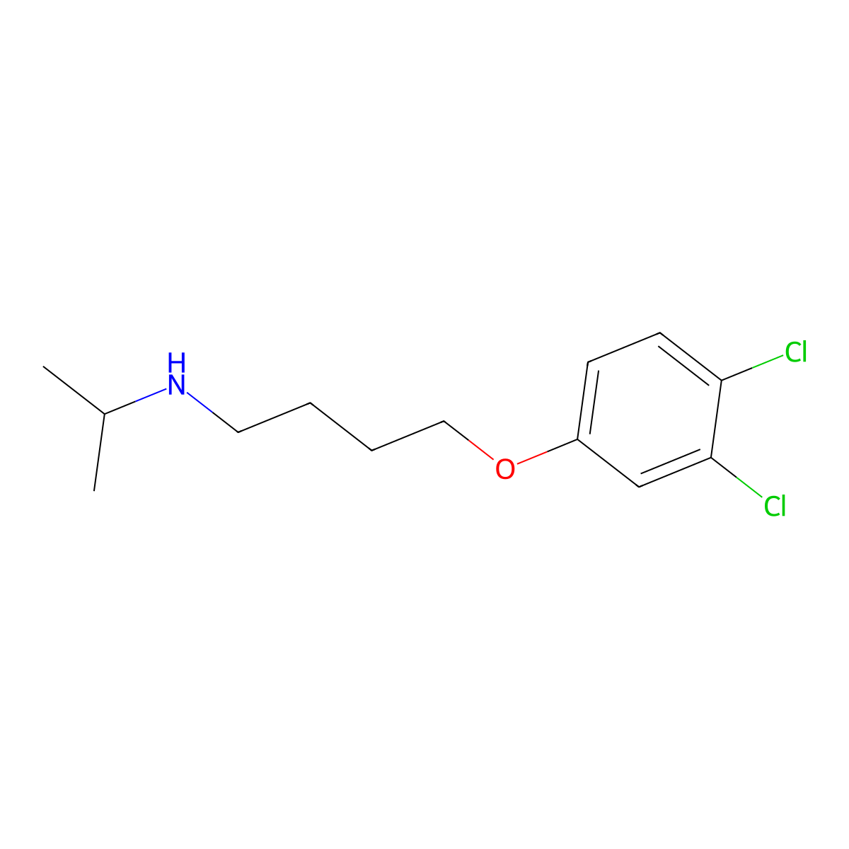 4-(3,4-Dichlorophenoxy)-N-(1-methylethyl)-1-butanamine molecular structure, CAS 434312-02-4