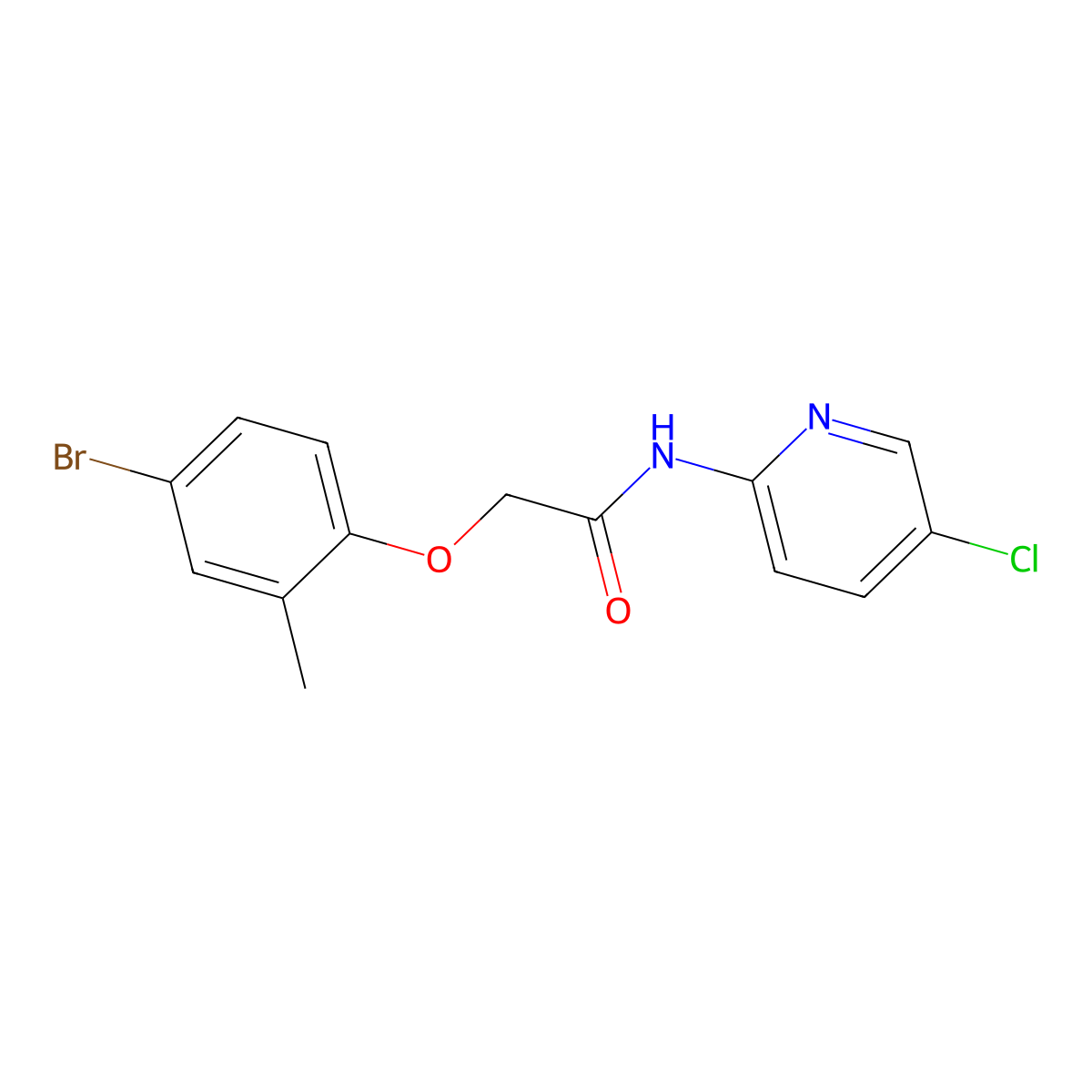 2-(4-bromo-2-methylphenoxy)-N-(5-chloropyridin-2-yl)acetamide molecular structure, CAS 434312-13-7