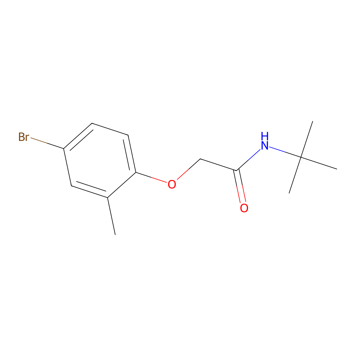 2-(4-bromo-2-methylphenoxy)-N-tert-butylacetamide molecular structure, CAS 434312-25-1