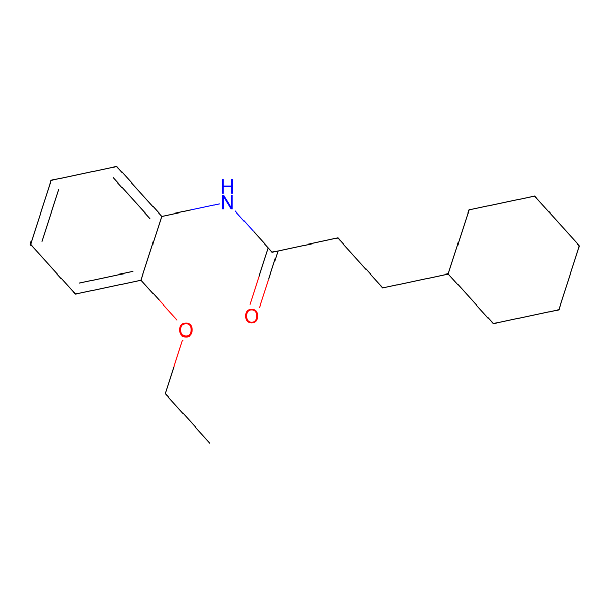 3-cyclohexyl-N-(2-ethoxyphenyl)propanamide molecular structure, CAS 434312-30-8