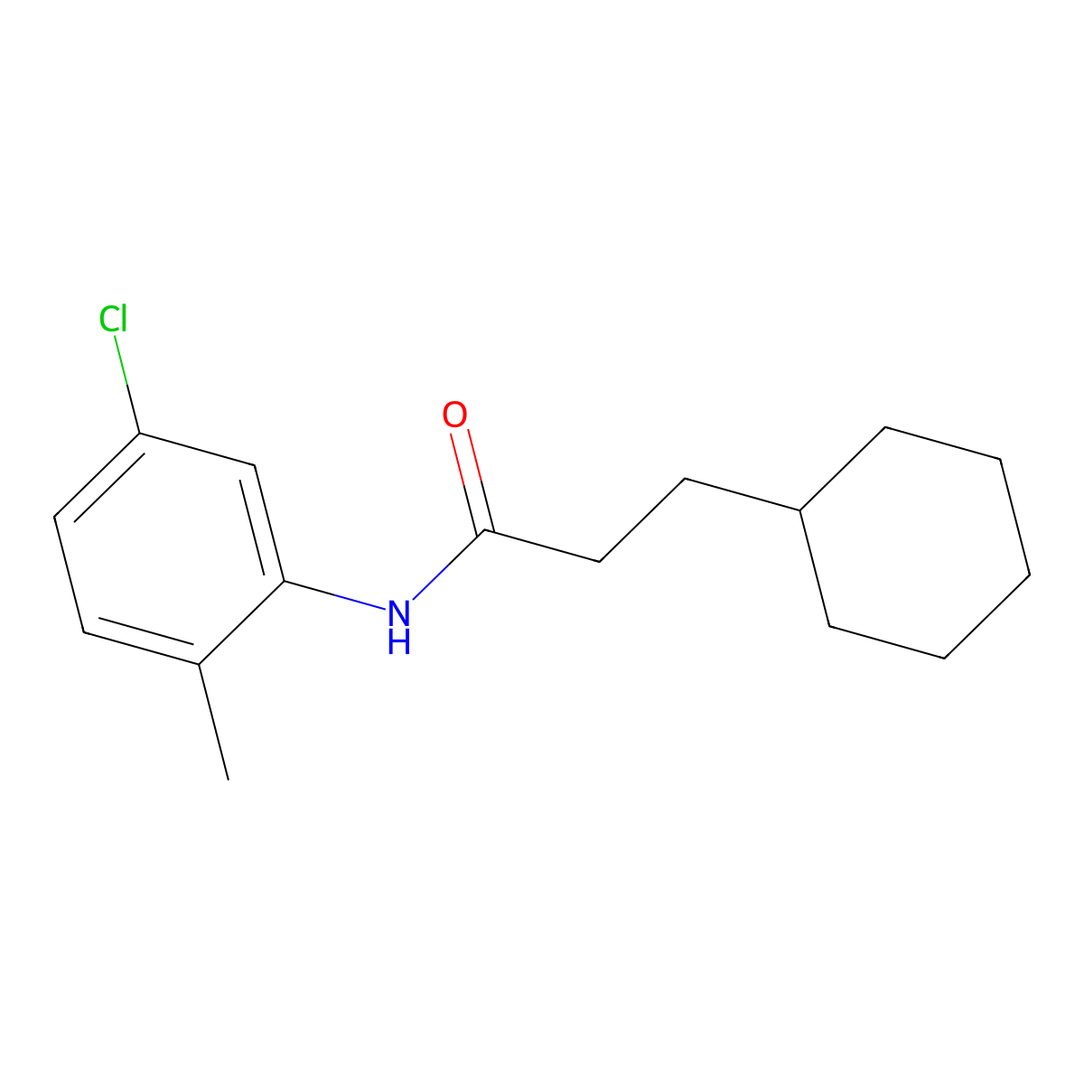 N-(5-chloro-2-methylphenyl)-3-cyclohexylpropanamide molecular structure, CAS 434312-33-1