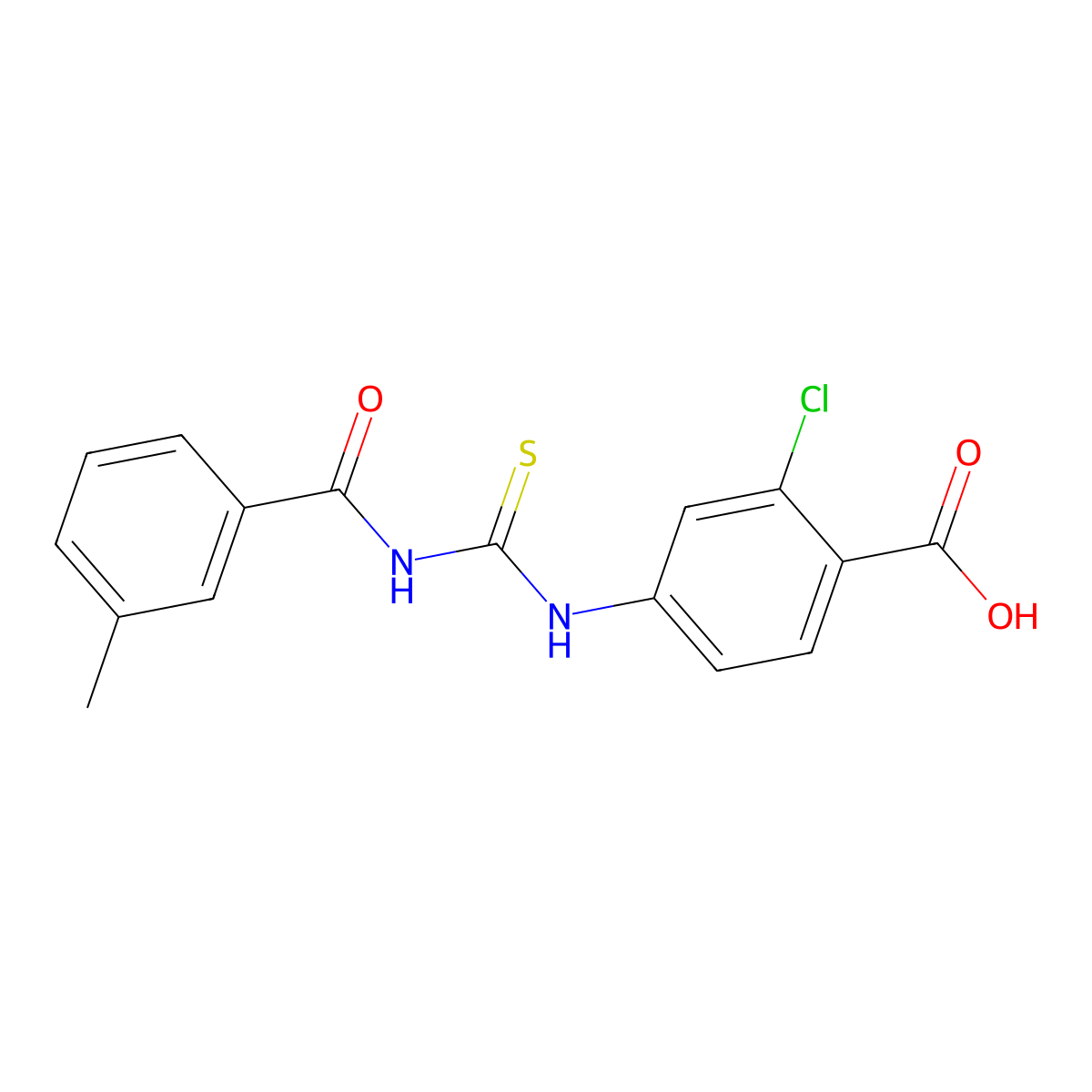 2-Chloro-4-({[(3-methylphenyl)carbonyl]carbamothioyl}amino)benzoic acid molecular structure, CAS 434312-35-3