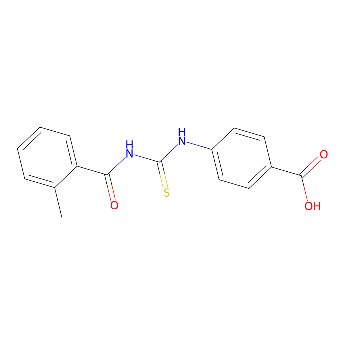 4-({[(2-Methylphenyl)carbonyl]carbamothioyl}amino)benzoic acid molecular structure, CAS 434312-37-5