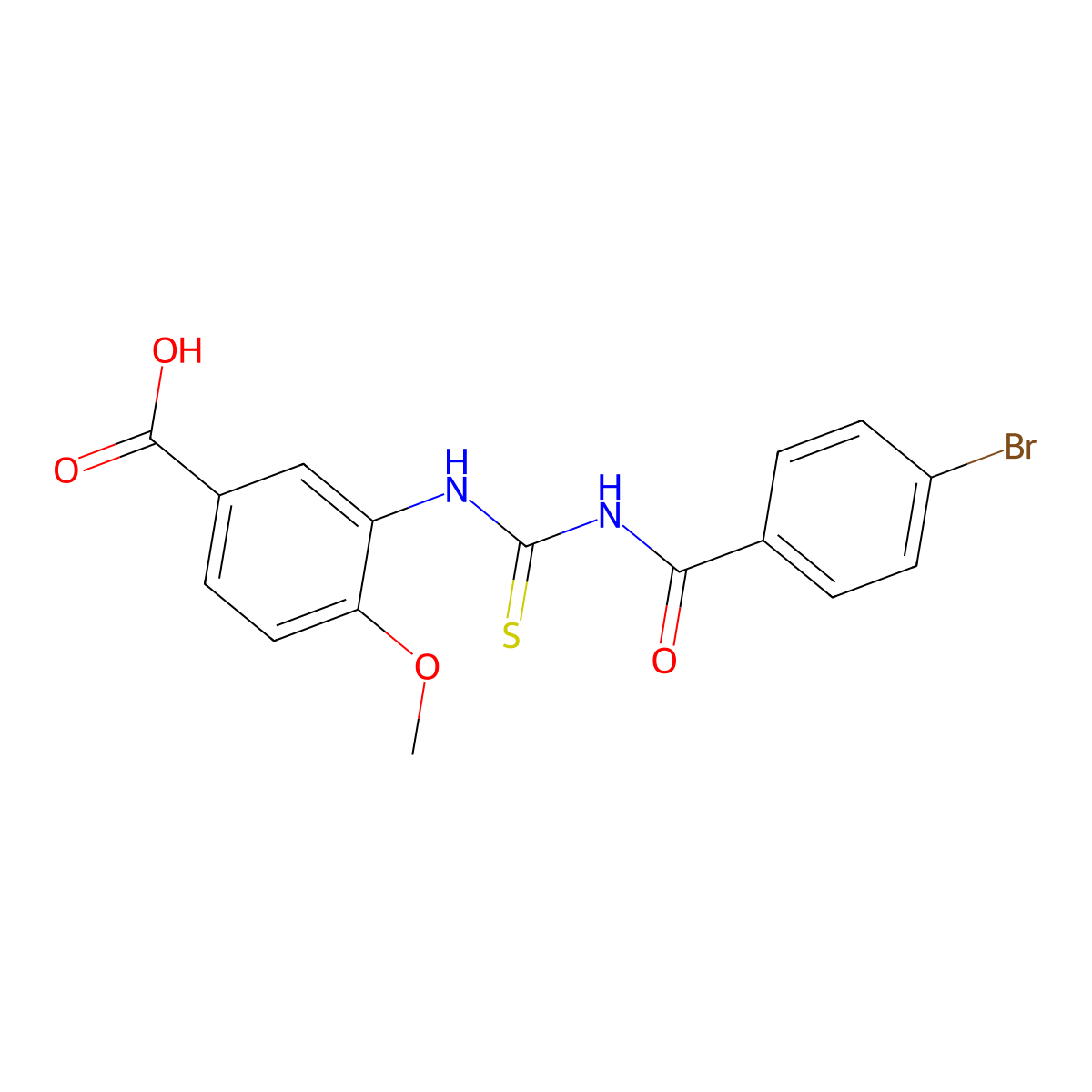 3-({[(4-Bromophenyl)carbonyl]carbamothioyl}amino)-4-methoxybenzoic acid molecular structure, CAS 434312-49-9