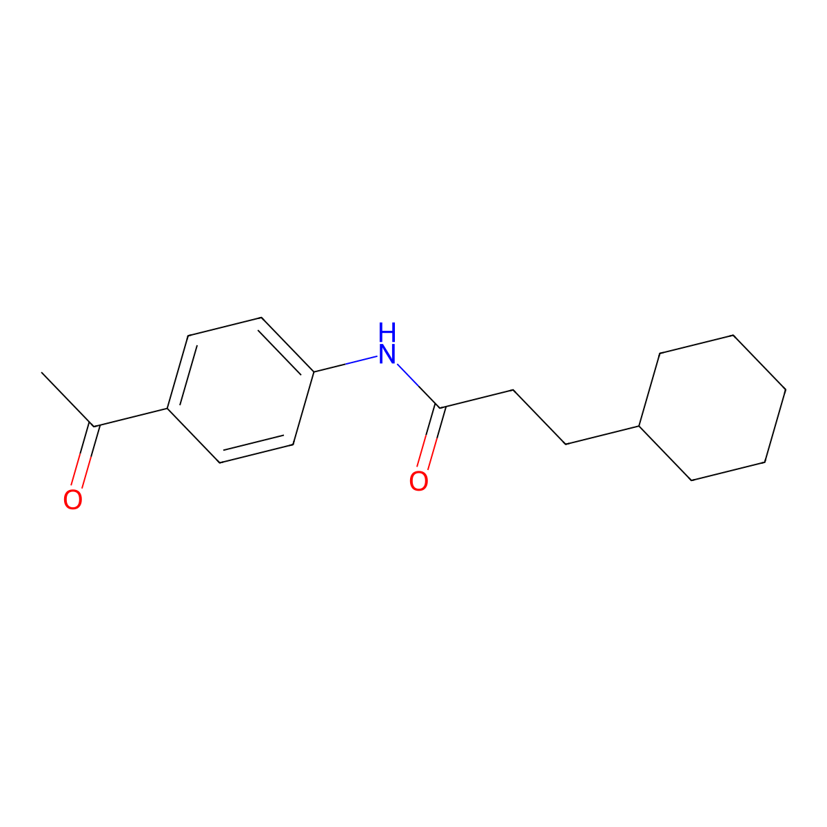 N-(4-acetylphenyl)-3-cyclohexylpropanamide molecular structure, CAS 434312-58-0