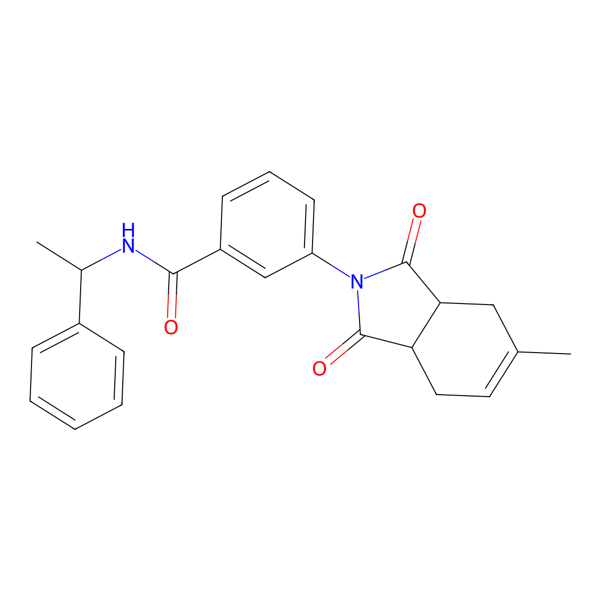 3-(5-methyl-1,3-dioxo-1,3,3a,4,7,7a-hexahydro-2H-isoindol-2-yl)-N-(1-phenylethyl)benzamide molecular structure, CAS 434313-40-3