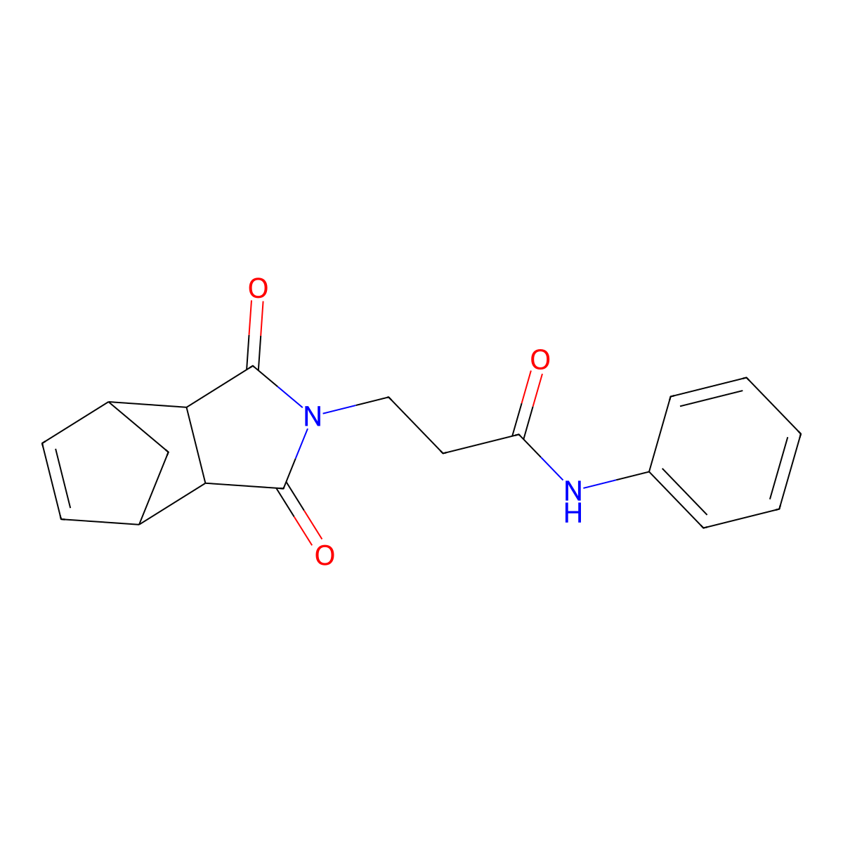 3-(1,3-dioxo-1,3,3a,4,7,7a-hexahydro-2H-4,7-methanoisoindol-2-yl)-N-phenylpropanamide molecular structure, CAS 434313-47-0