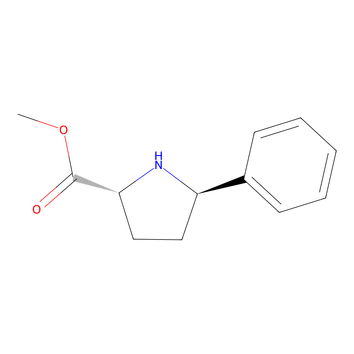 methyl (2R,5R)-5-phenylpyrrolidine-2-carboxylate molecular structure, CAS 434326-93-9