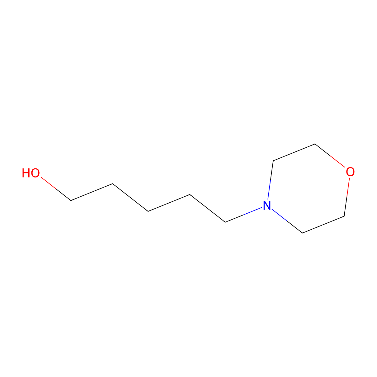 5-(Morpholin-4-yl)pentan-1-ol molecular structure, CAS 4344-62-1