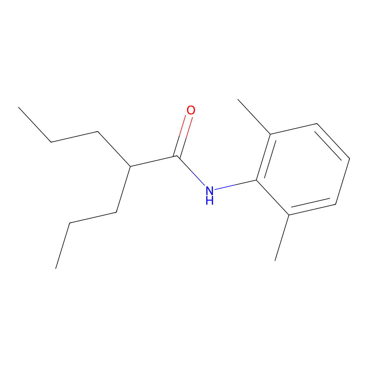 2',6'-Valeroxylidide, 2-propyl- molecular structure, CAS 4344-68-7