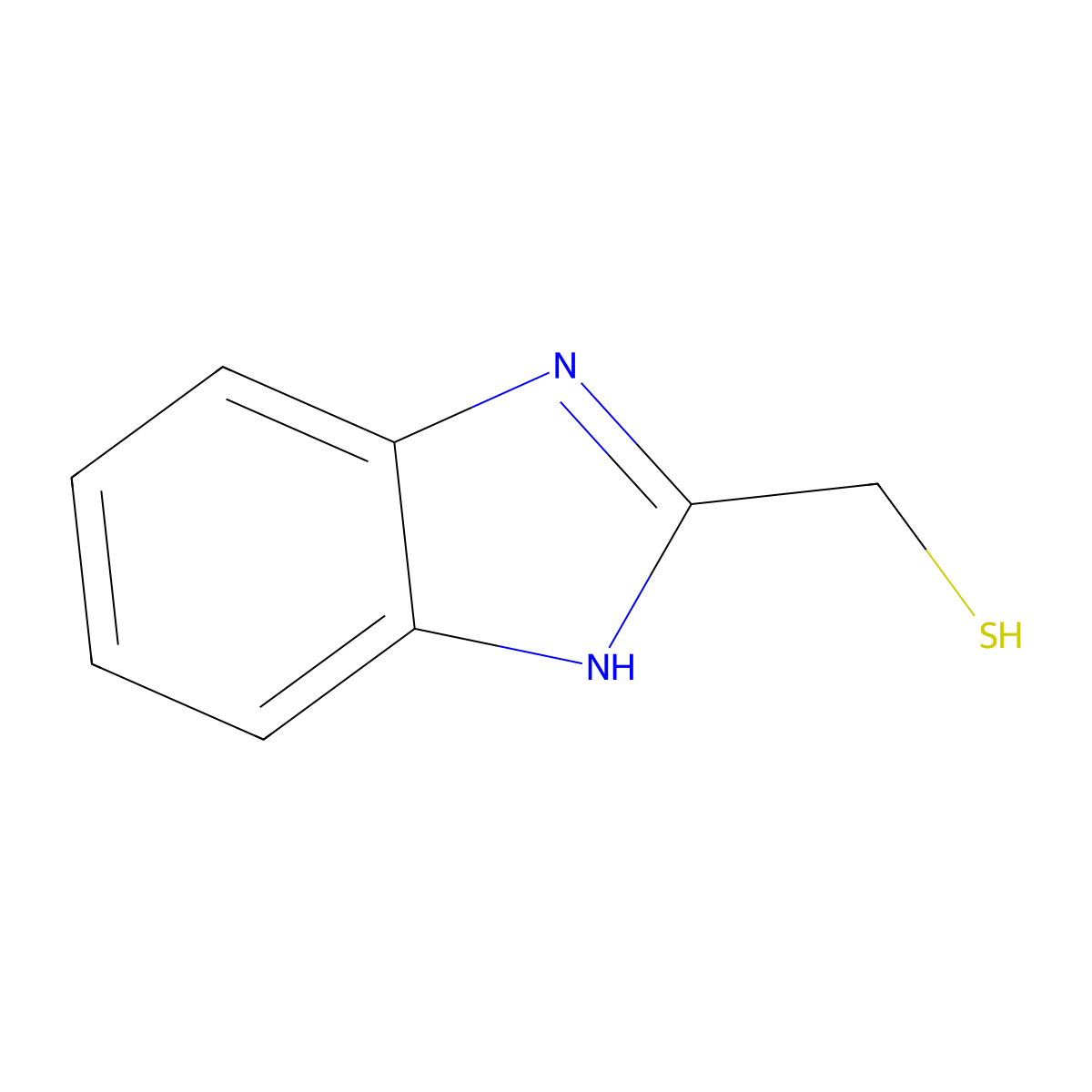 Benzimidazol-2-ylmethanethiol molecular structure, CAS 4344-85-8