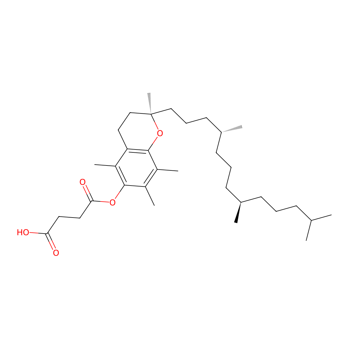 alpha-Tocopherol succinate molecular structure, CAS 4345-03-3