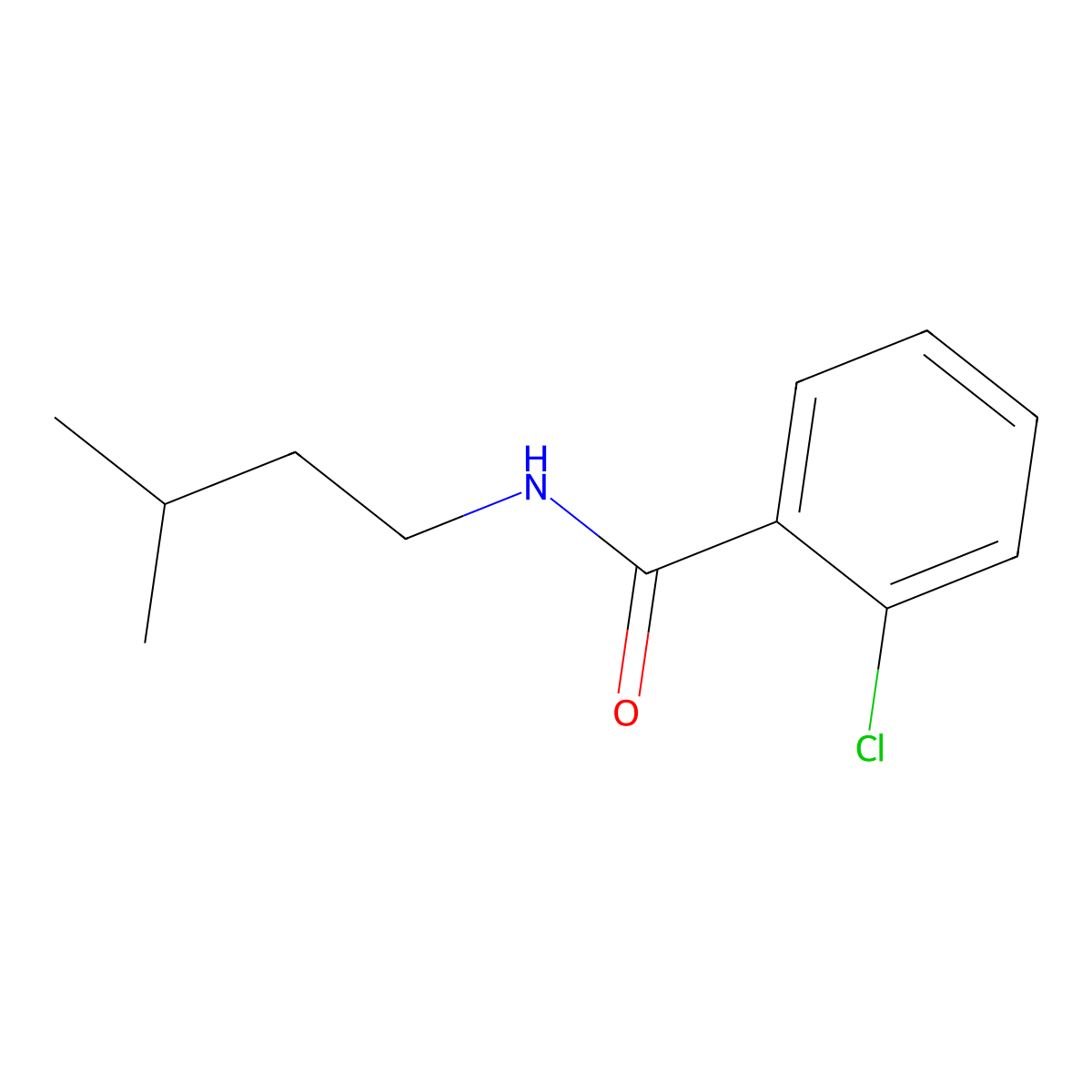 2-chloro-N-(3-methylbutyl)benzamide molecular structure, CAS 4345-97-5