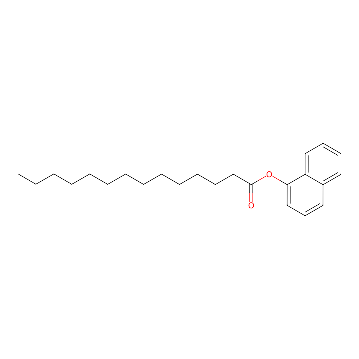 Naphthalen-1-yl Tetradecanoate molecular structure, CAS 4346-13-8