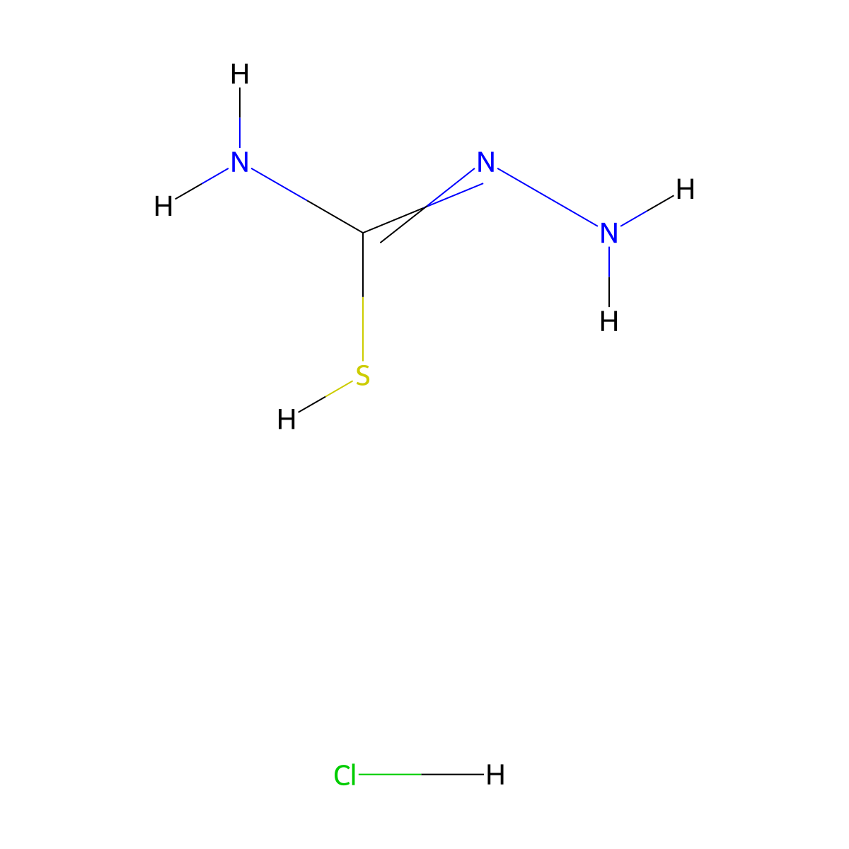 N'-aminocarbamimidothioic acid;hydrochloride molecular structure, CAS 4346-94-5