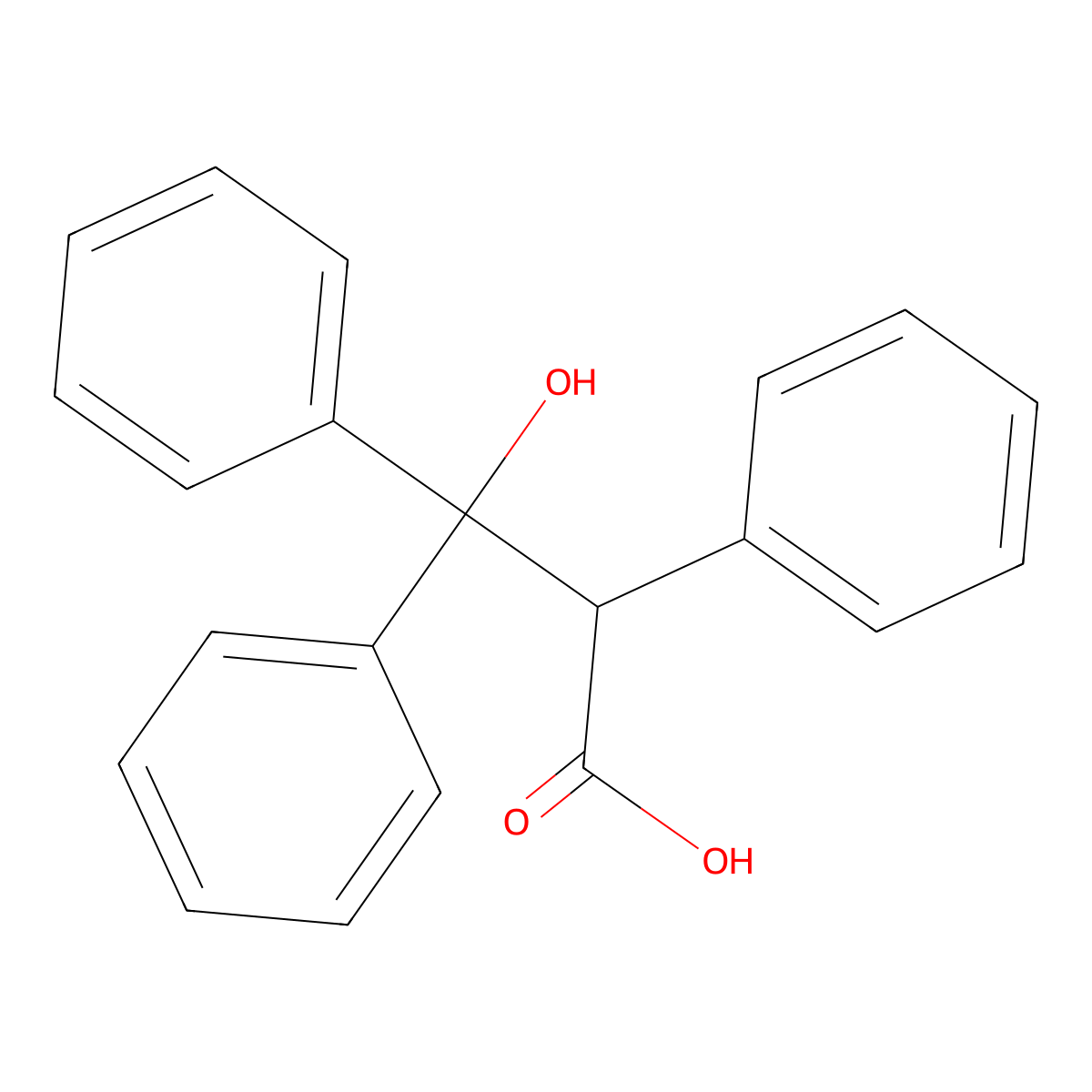3-Hydroxy-2,3,3-triphenylpropanoic acid molecular structure, CAS 4347-27-7