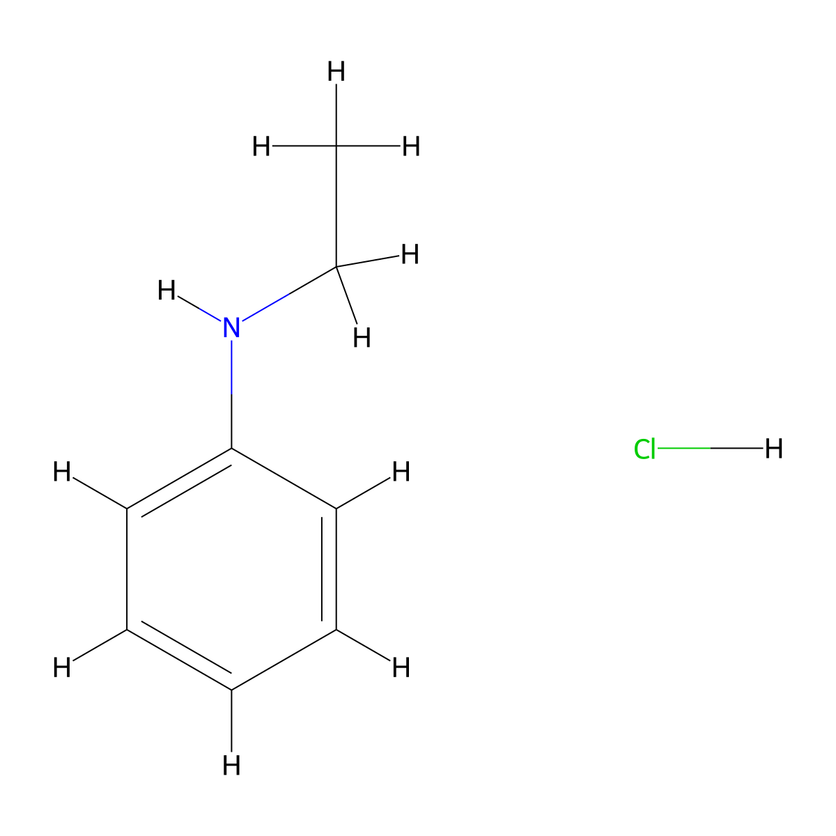 Benzenamine, N-ethyl-, hydrochloride (1:1) molecular structure, CAS 4348-19-0