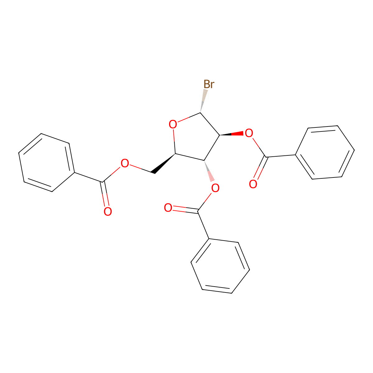 2,3,5-Tri-O-benzoyl-alpha-D-arabinofuranosyl bromide molecular structure, CAS 4348-68-9