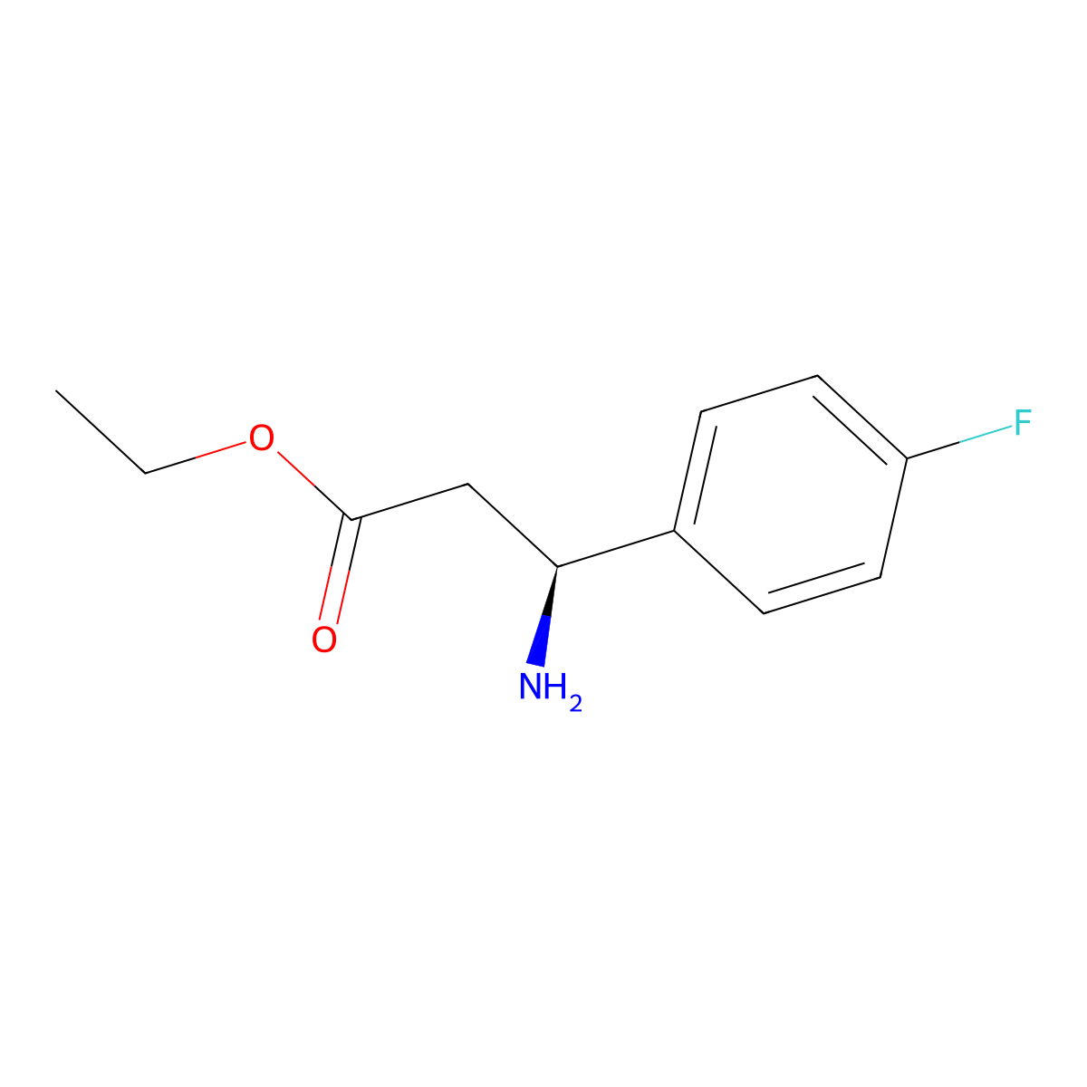 ethyl (3S)-3-amino-3-(4-fluorophenyl)propanoate molecular structure, CAS 434899-14-6