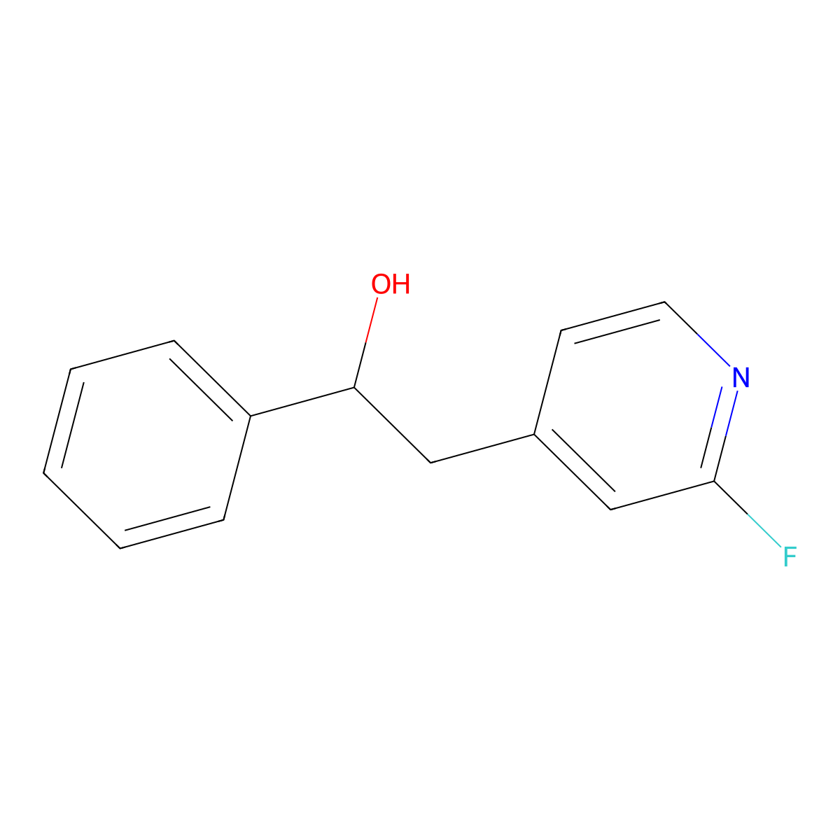 2-Fluoro-alpha-phenyl-4-pyridineethanol molecular structure, CAS 434899-28-2